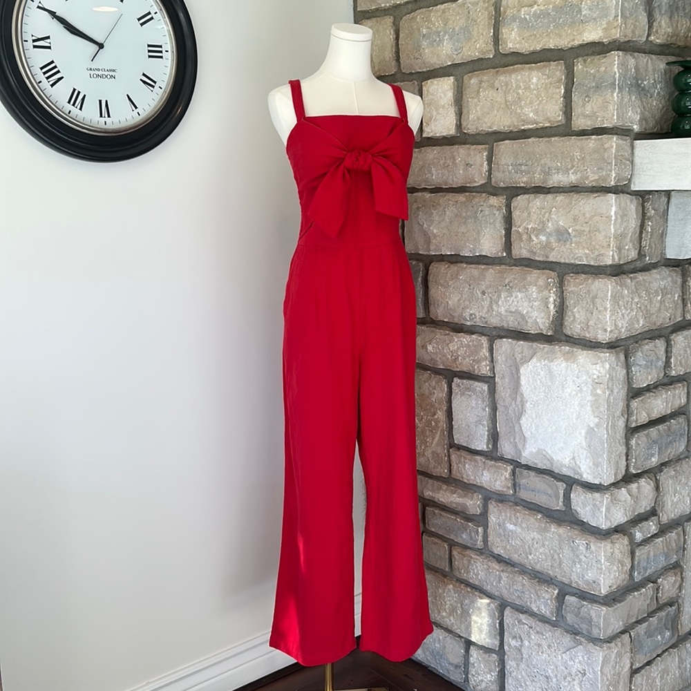 Abercrombie Square Neck Linen Blend Jumpsuit